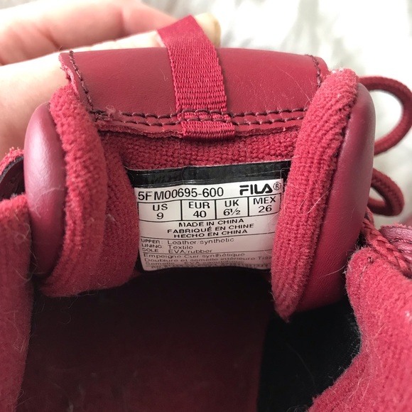 Fila Red/Burgundy Sneakers 9 - Picture 5 of 6